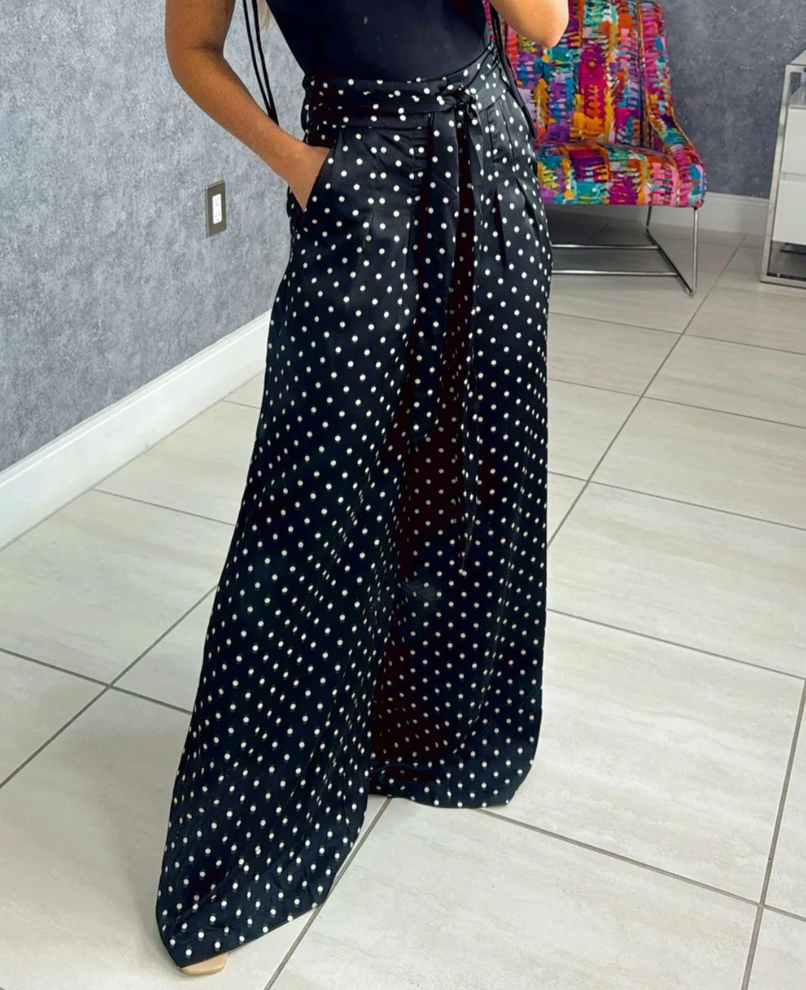 8300 Polka dots palazzo pants