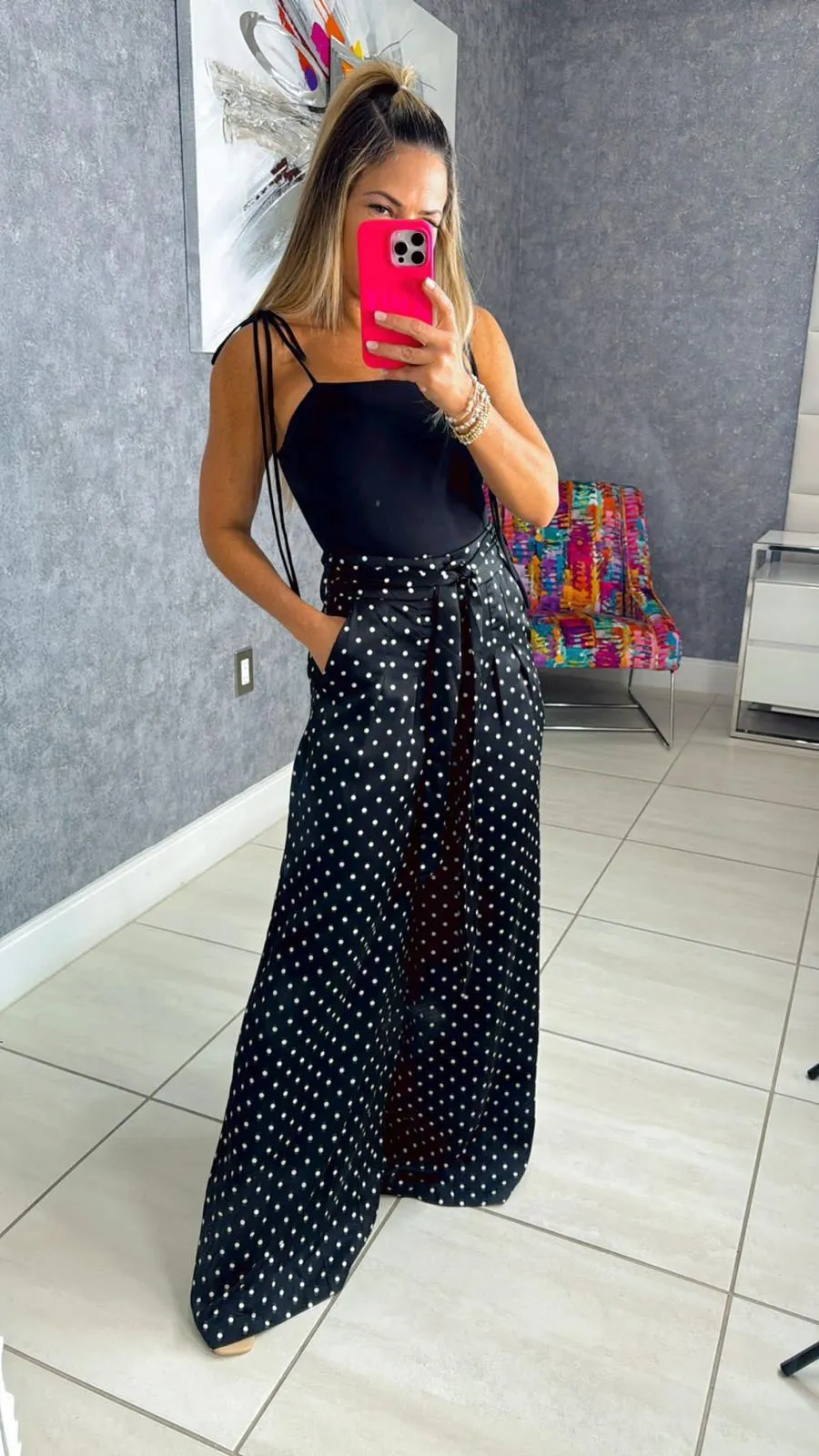 8300 Polka dots palazzo pants