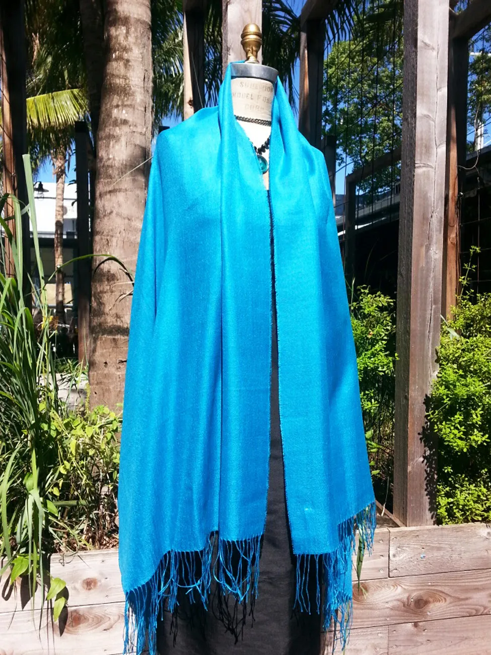 Alpaca and Silk Gauzy Shawl Turquoise