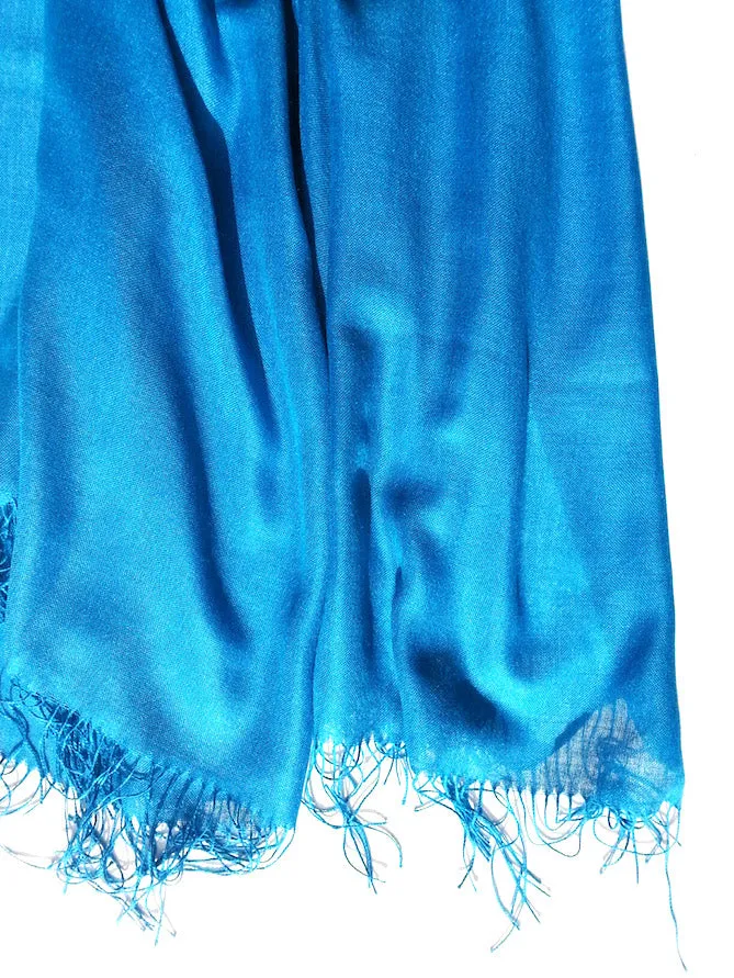 Alpaca and Silk Gauzy Shawl Turquoise