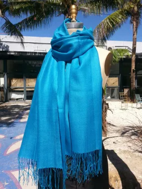 Alpaca and Silk Gauzy Shawl Turquoise