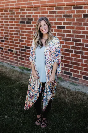 Bordered Paisley Kimono