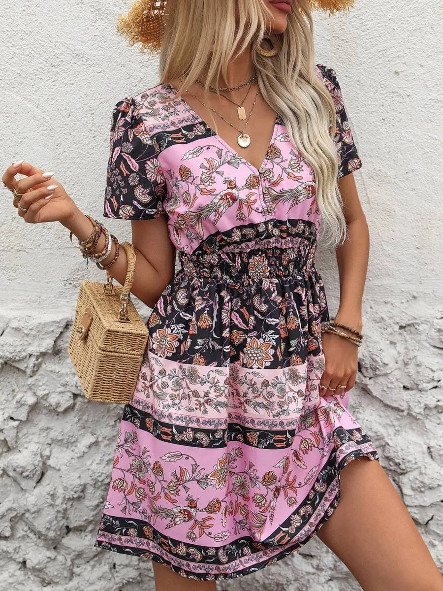 Charming Boho Mini Dress for a Summer Casual Style