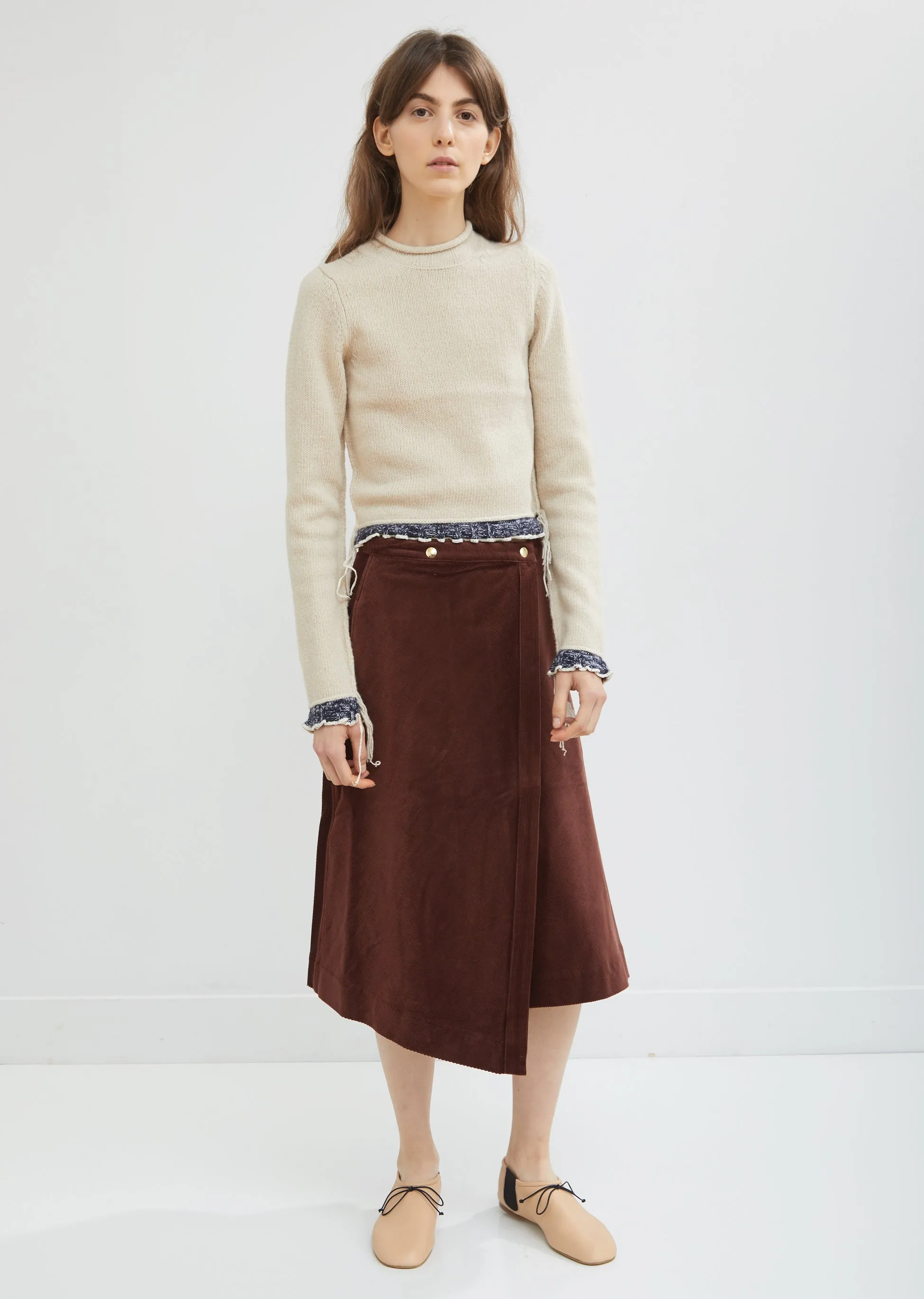 Corduroy Wrap Over Skirt