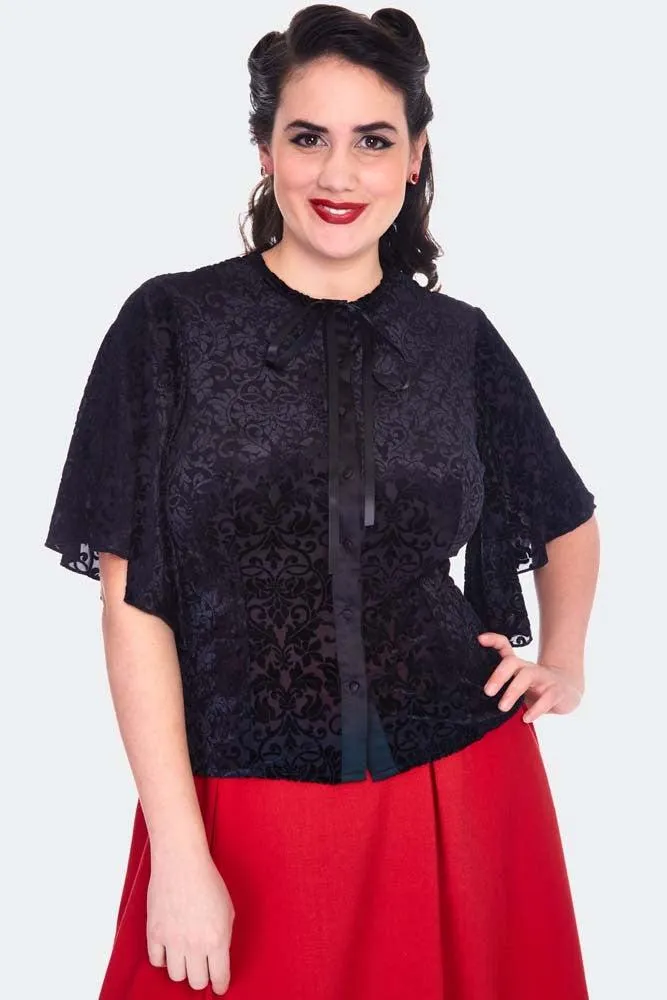 Devore Flutter Sleeve Blouse