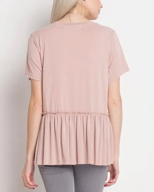 Dreamers - Dainty Peplum Top in Pink