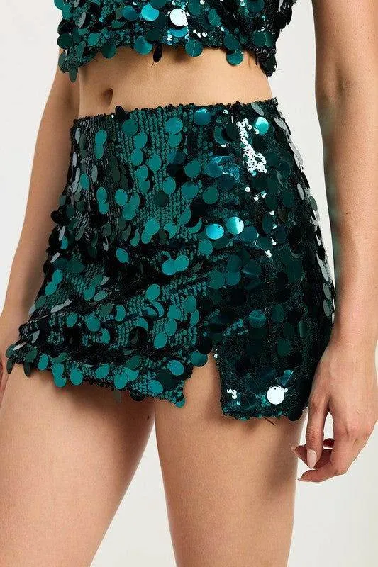 Emory Park Sequin Mini Skirt With Slit