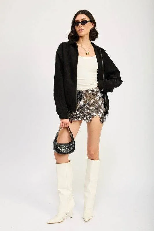 Emory Park Sequin Mini Skirt With Slit