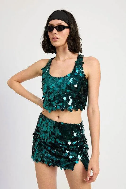 Emory Park Sequin Mini Skirt With Slit