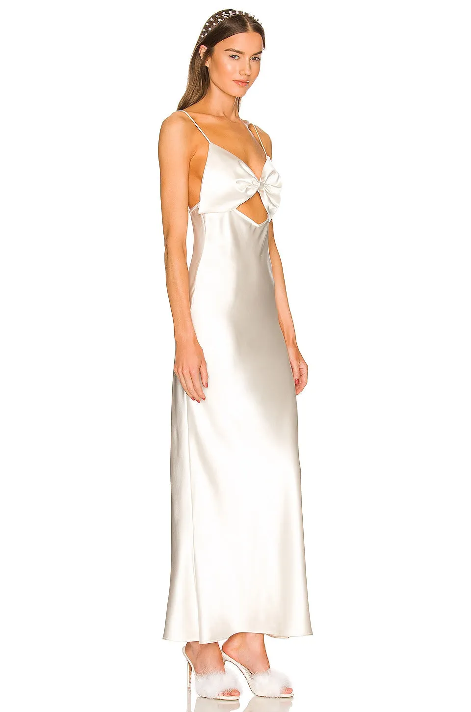 Fleur du mal Bow Slip dress, ivory