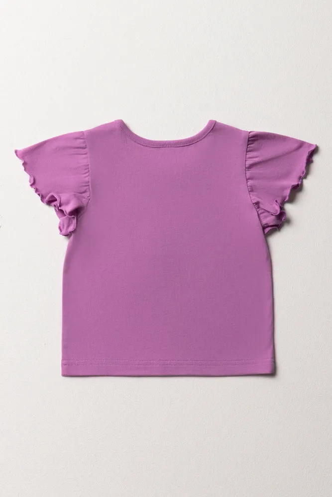 Flutter Sleeve T-Shirt Purple