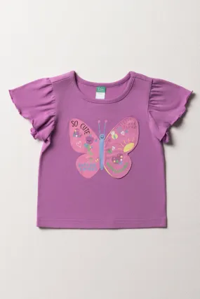 Flutter Sleeve T-Shirt Purple