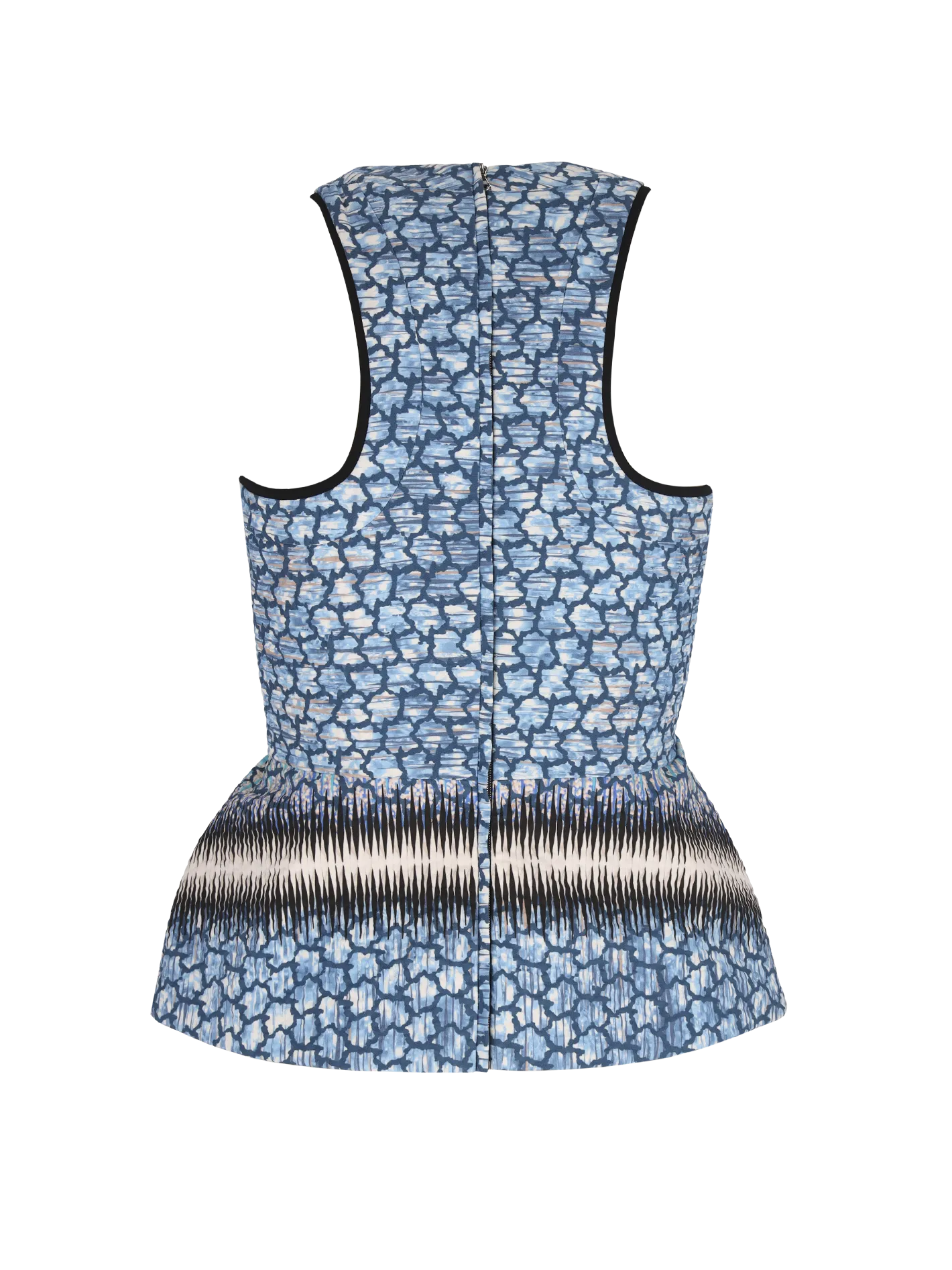 geometric-print cutaway peplum top