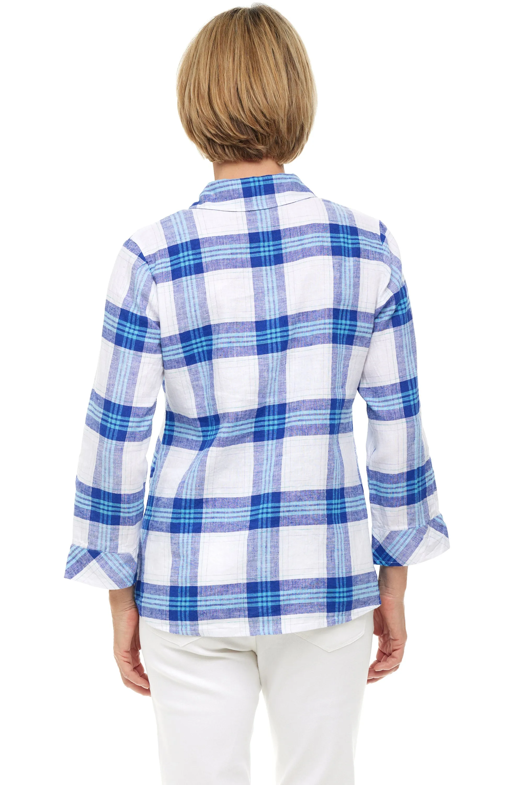 Girl Gone Plaid Linen Shaped Shirt