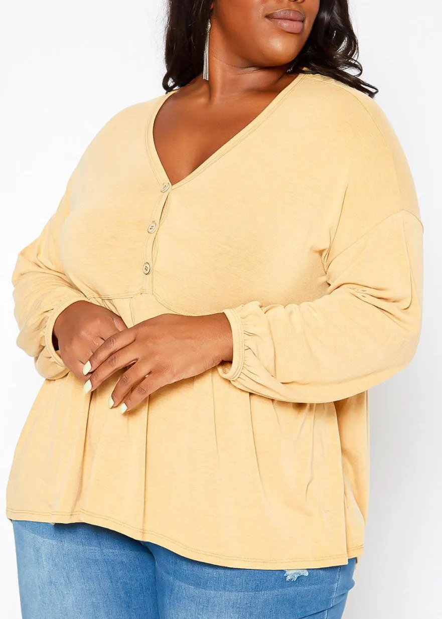 HI Curvy Plus Size Women Relaxed Fit Peplum Shirts