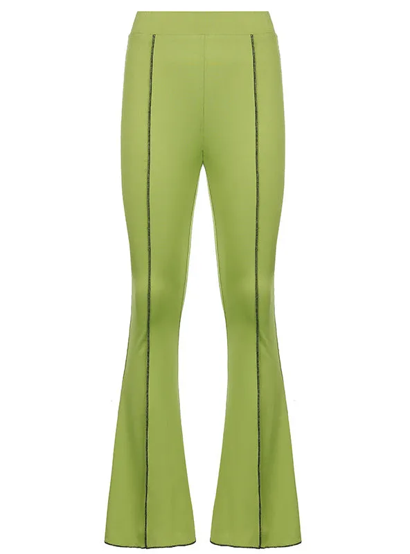 High Waist Hip-lifting Slim Flared Trousers