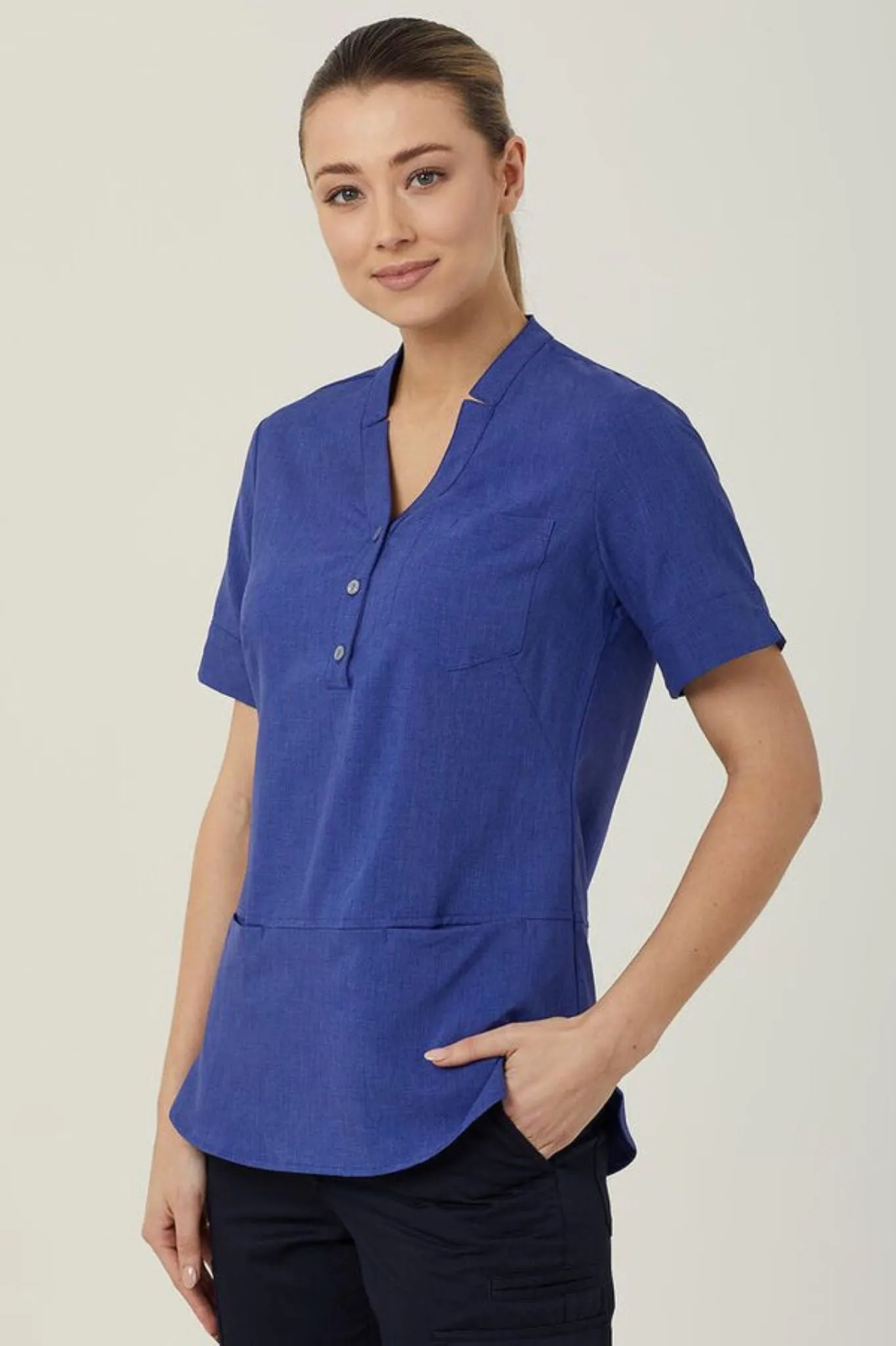 Ladies Polylin Short Sleeve Tunic - CAT9XQ