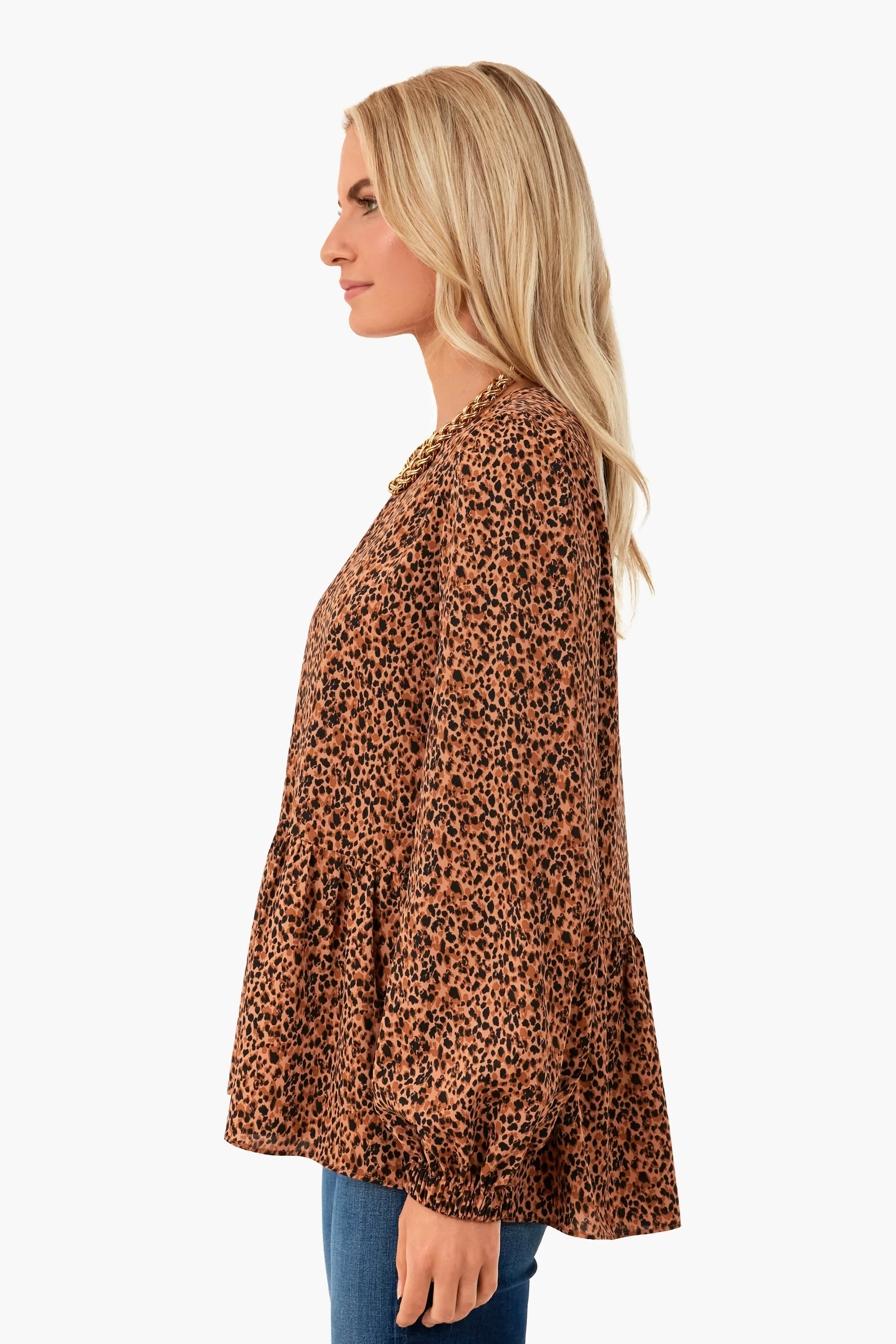 Leopard Carlota Peplum Blouse