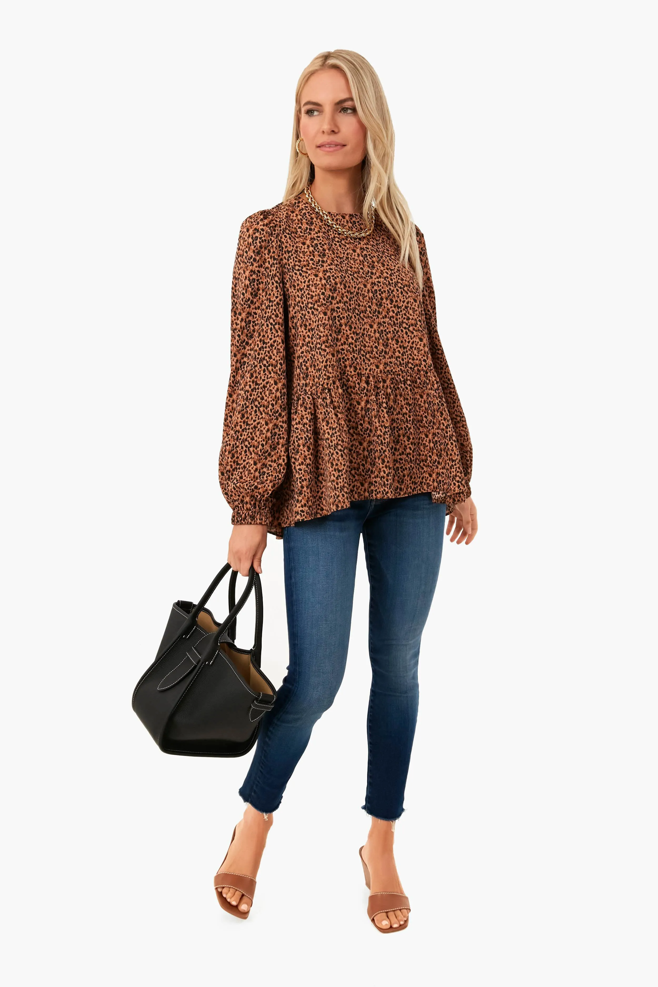 Leopard Carlota Peplum Blouse