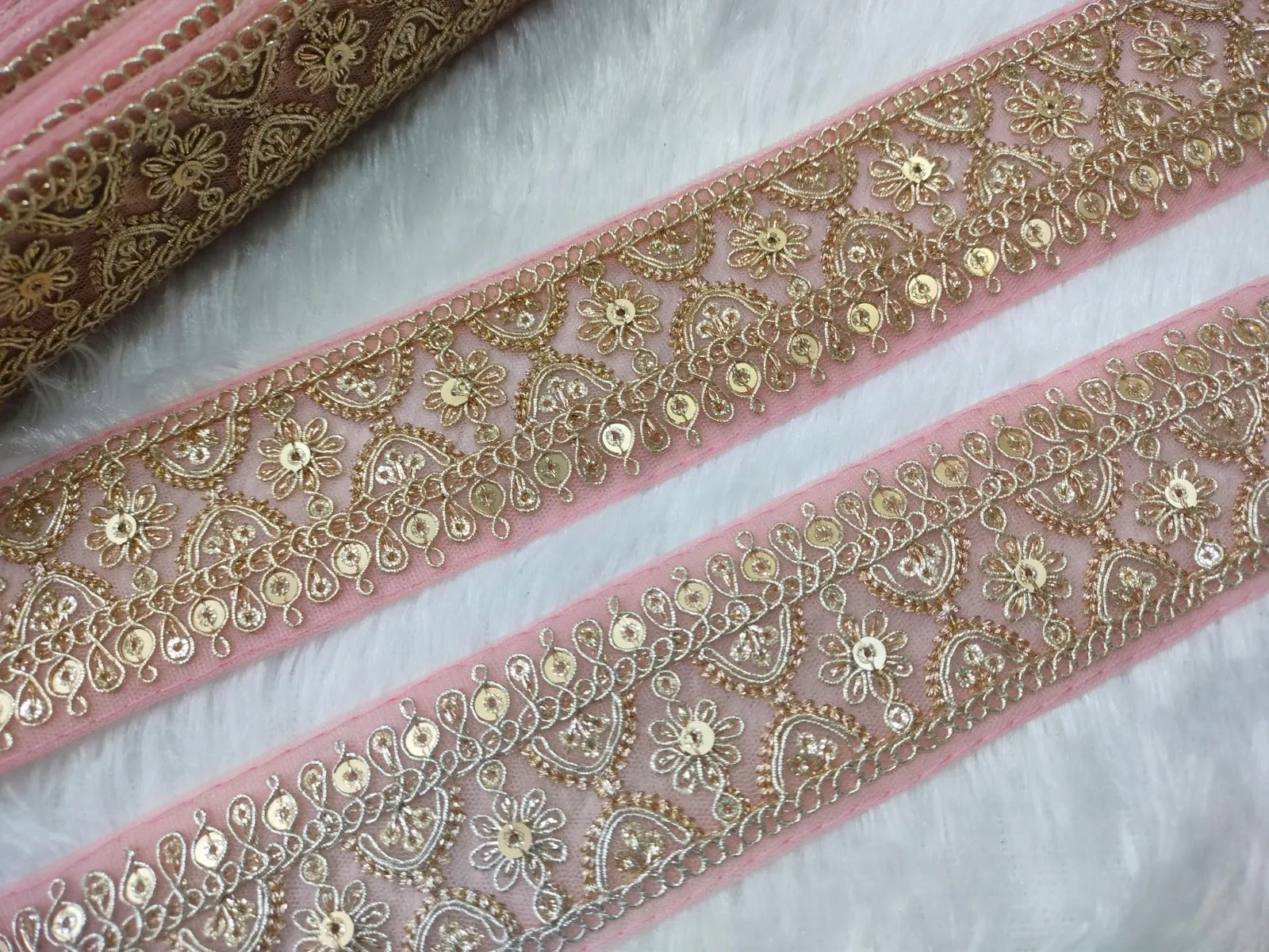 Light Pink Fancy Embellished Trim