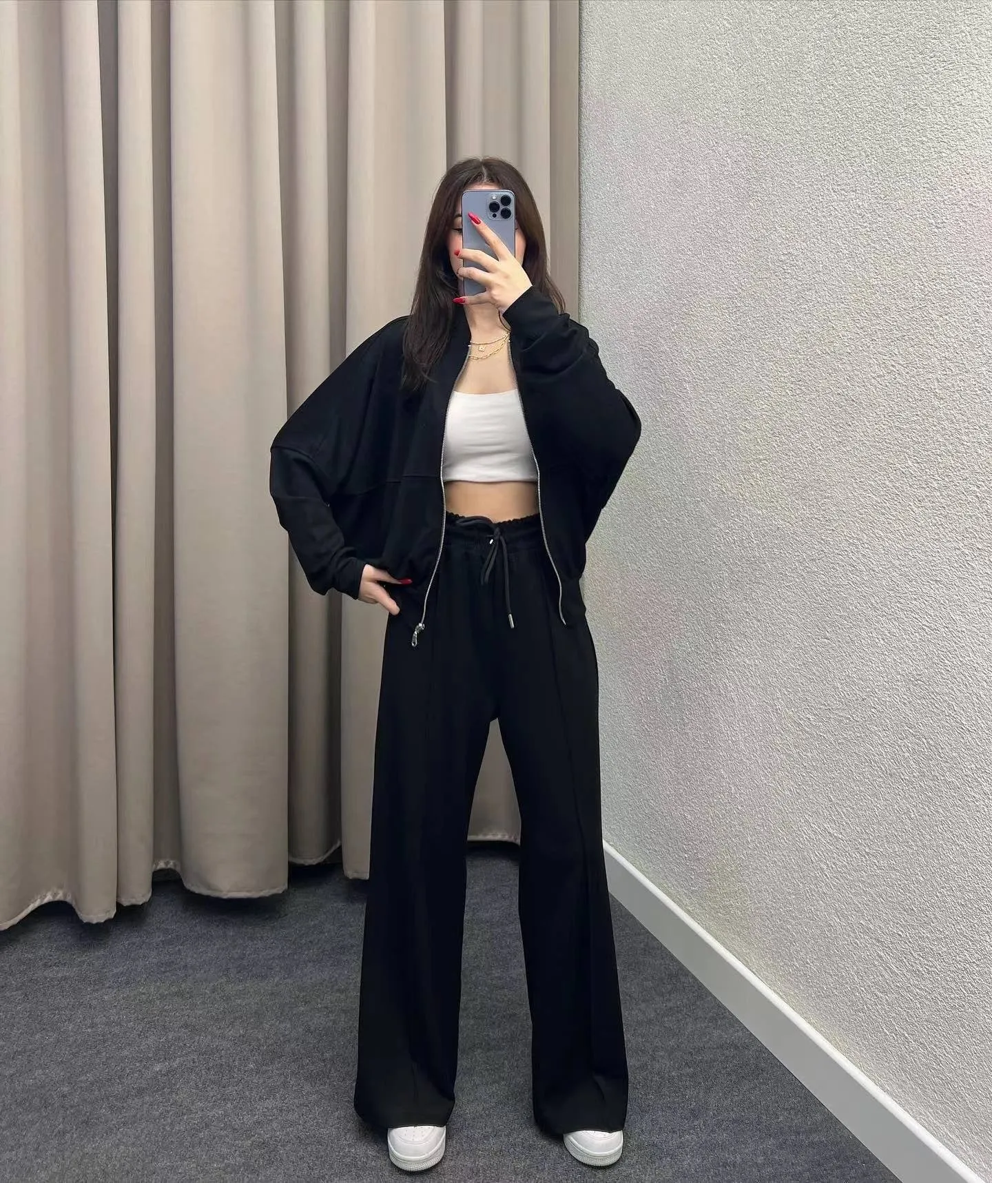 Loose Fit Sweater With Straight Pants Casual Suit