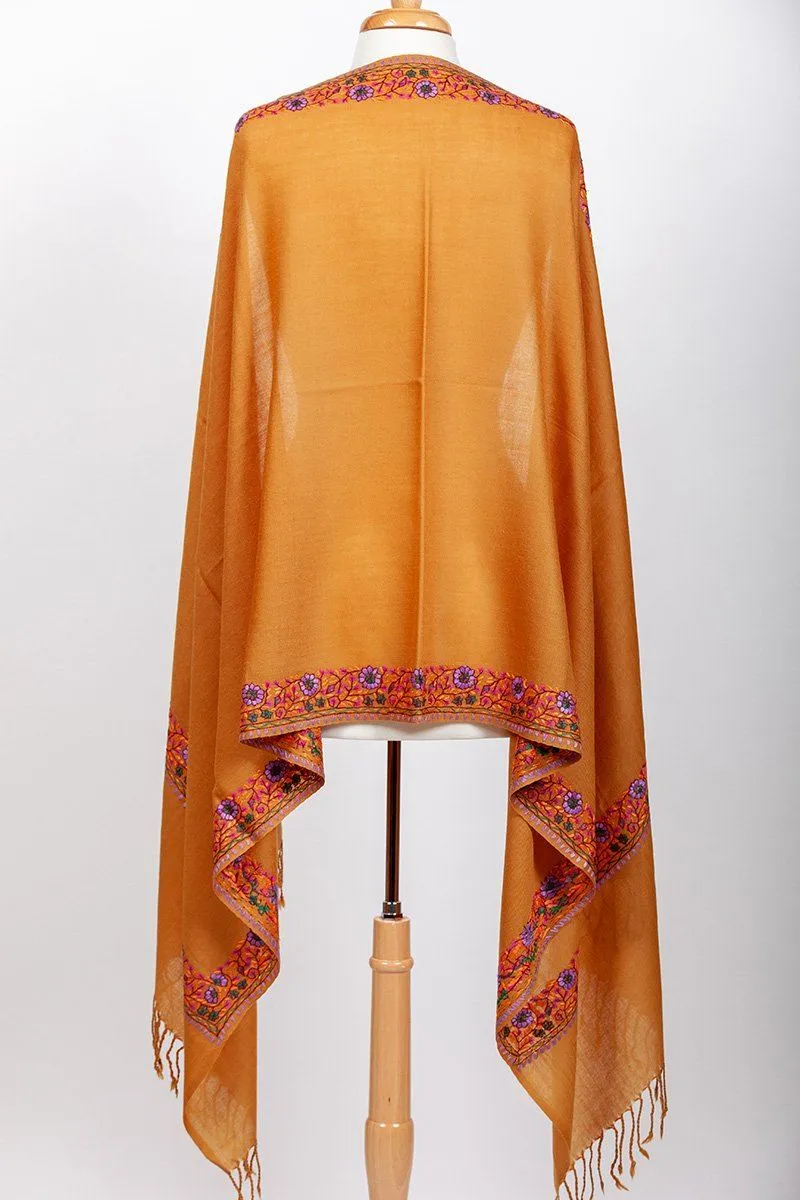 Manaslu Mustard Yellow Embroidered Shawl