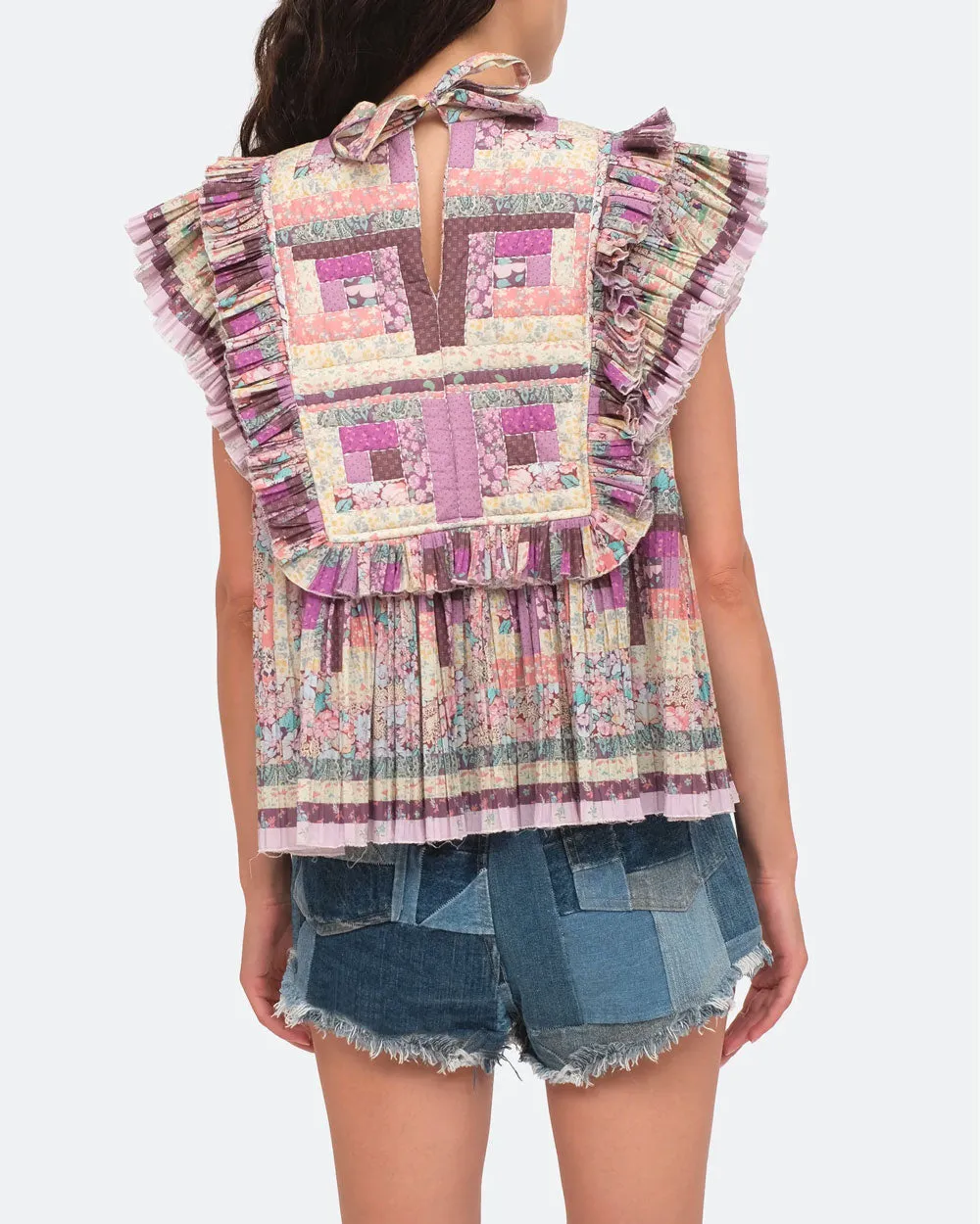 Multicolor Naya Print Flutter Sleeve Top