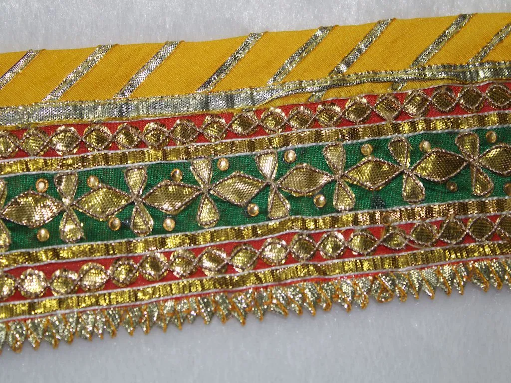 Multicolour Designer Gota Work Embroidered Border