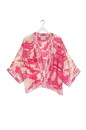 One Hundred Stars Giant Willow Fuchsia Mini Kimono