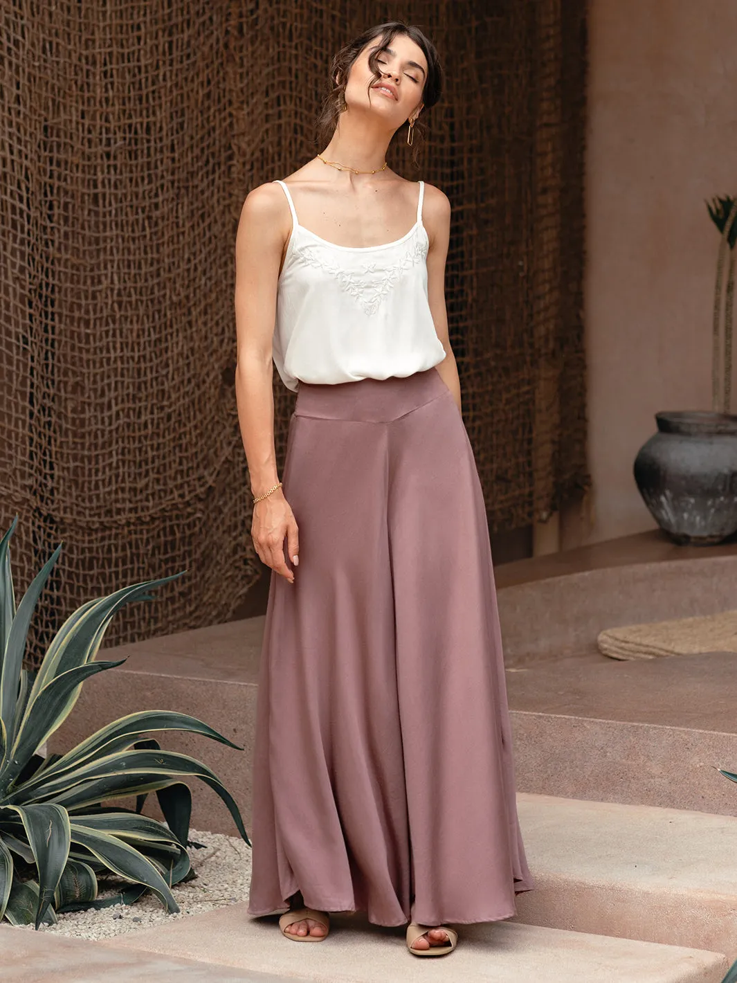 Palazzo Ecovero™ Pants Plum