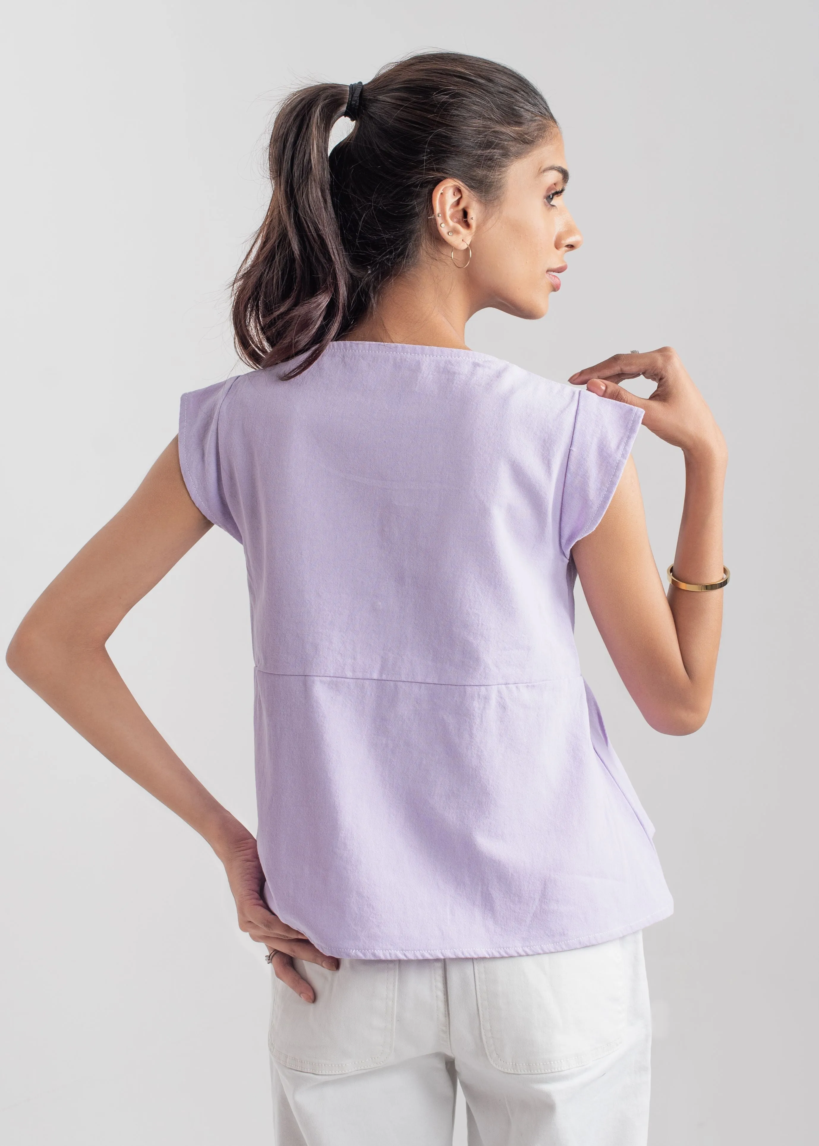 Peplum Top - Pastel Purple