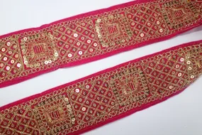 Pink Embellished Zari Work