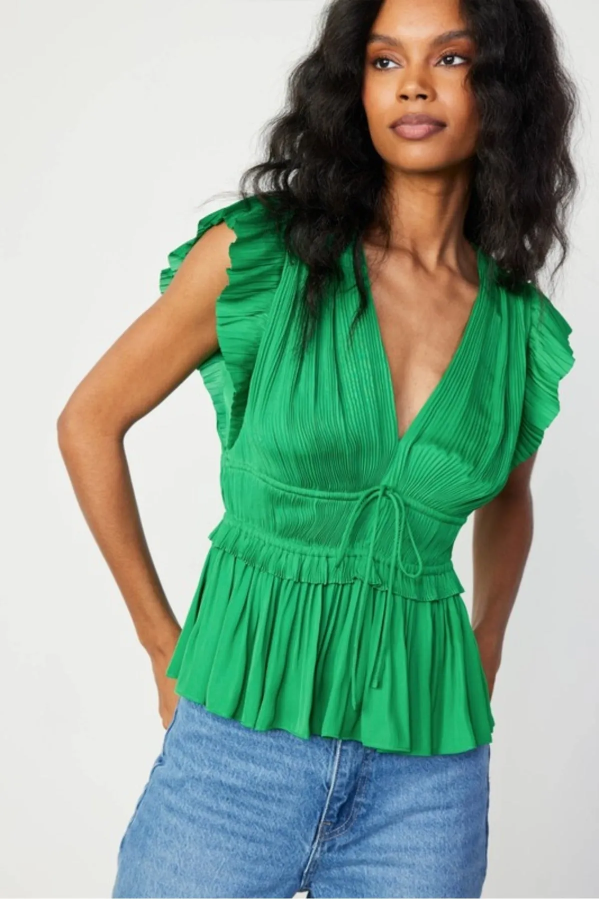 Pleated Peplum Shirt