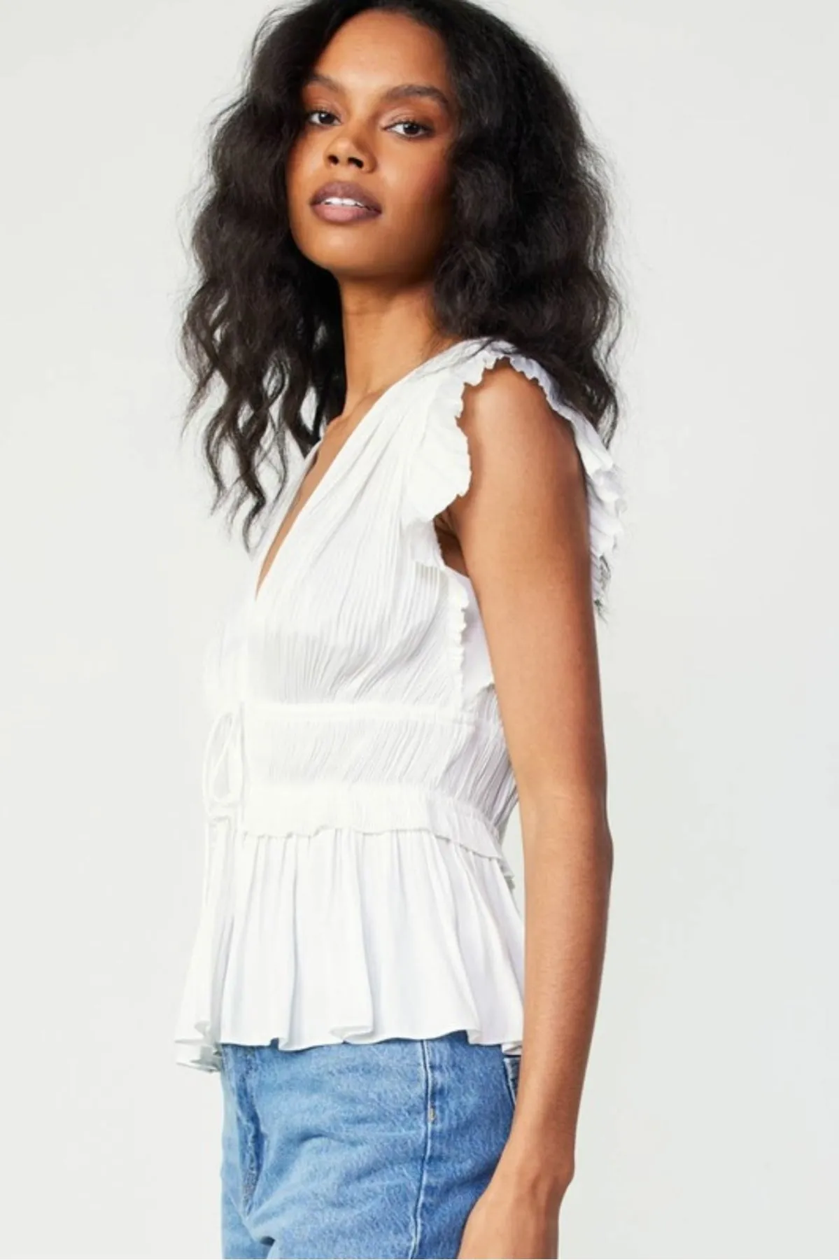 Pleated Peplum Shirt