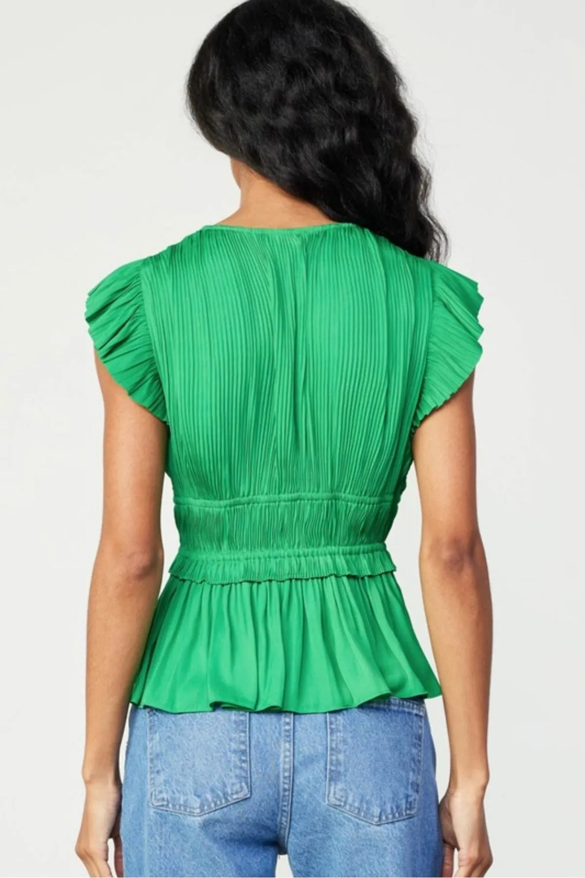 Pleated Peplum Shirt