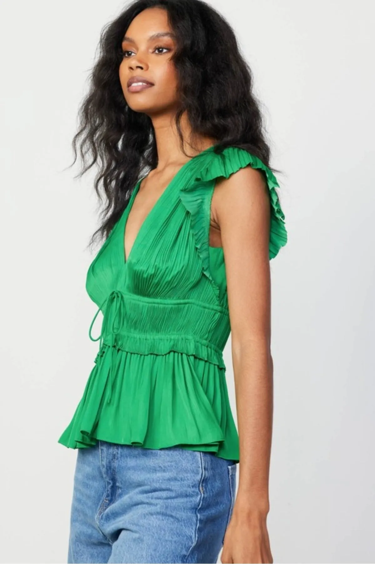 Pleated Peplum Shirt