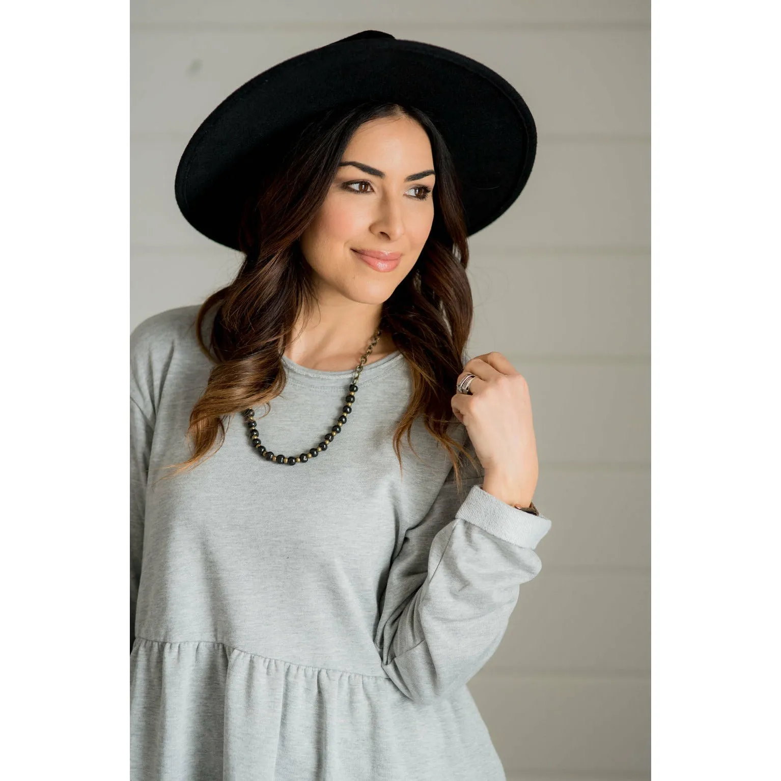 Raw Edge Peplum Sweatshirt