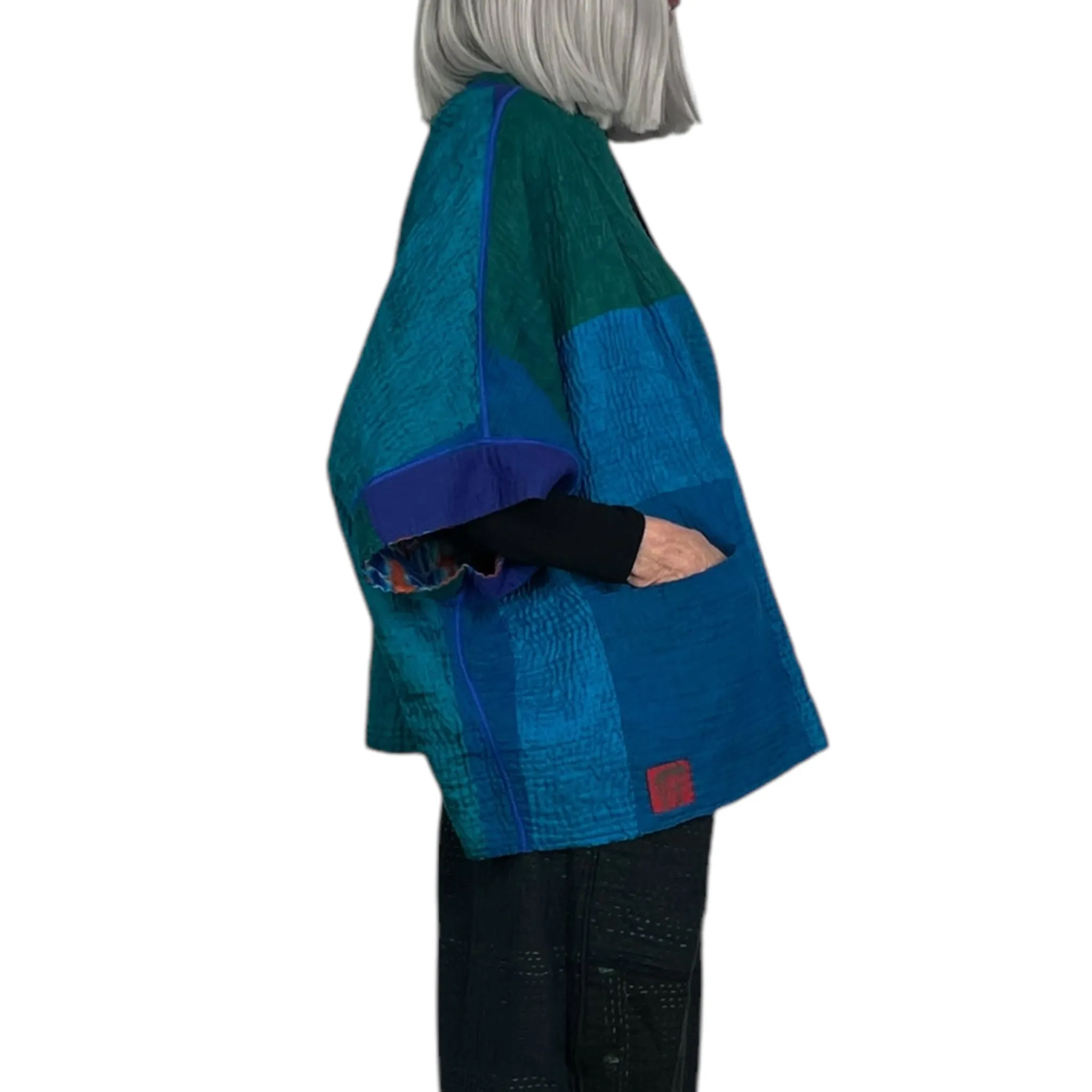 SERPENT SHIBORI TIE DYE MINI PONCHO