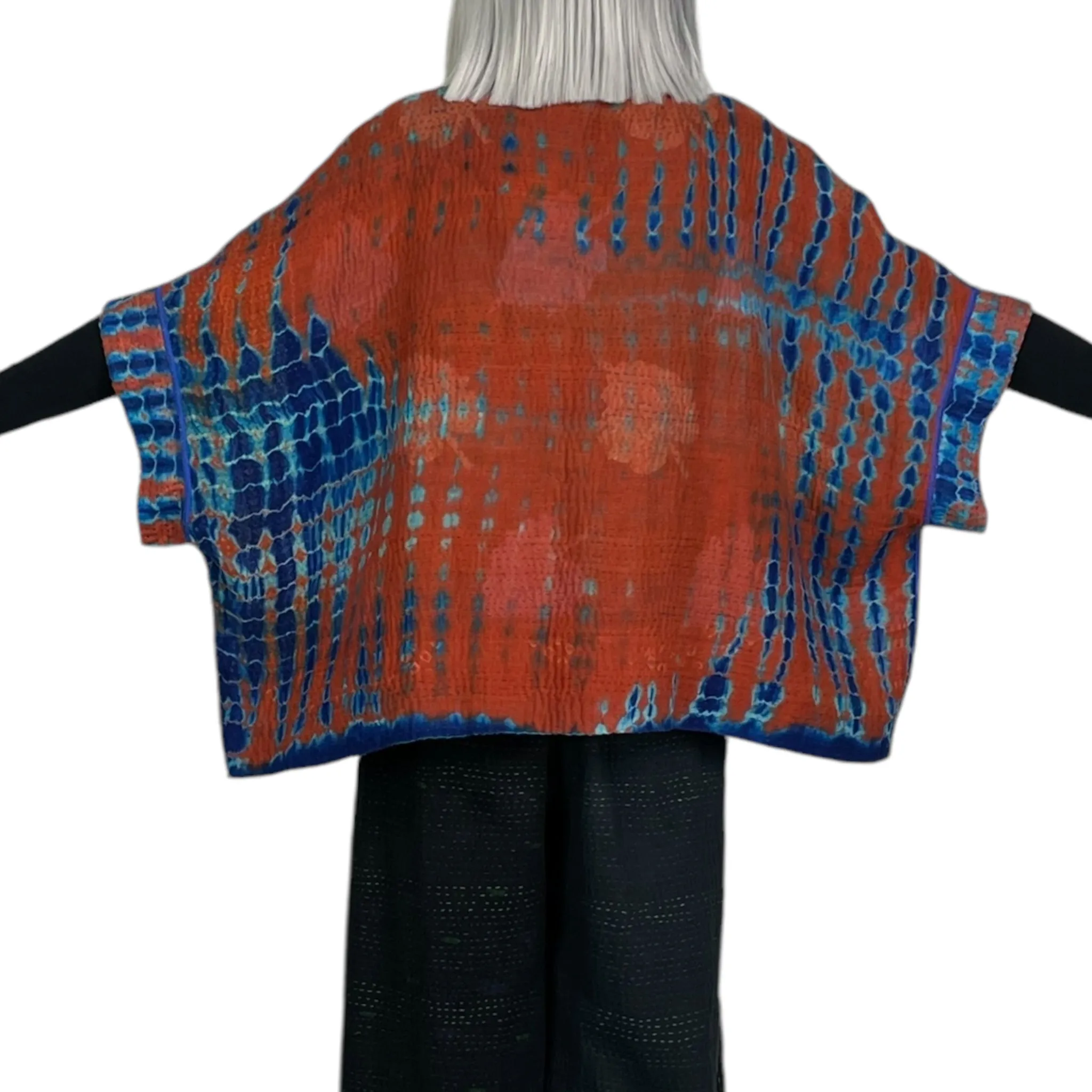 SERPENT SHIBORI TIE DYE MINI PONCHO