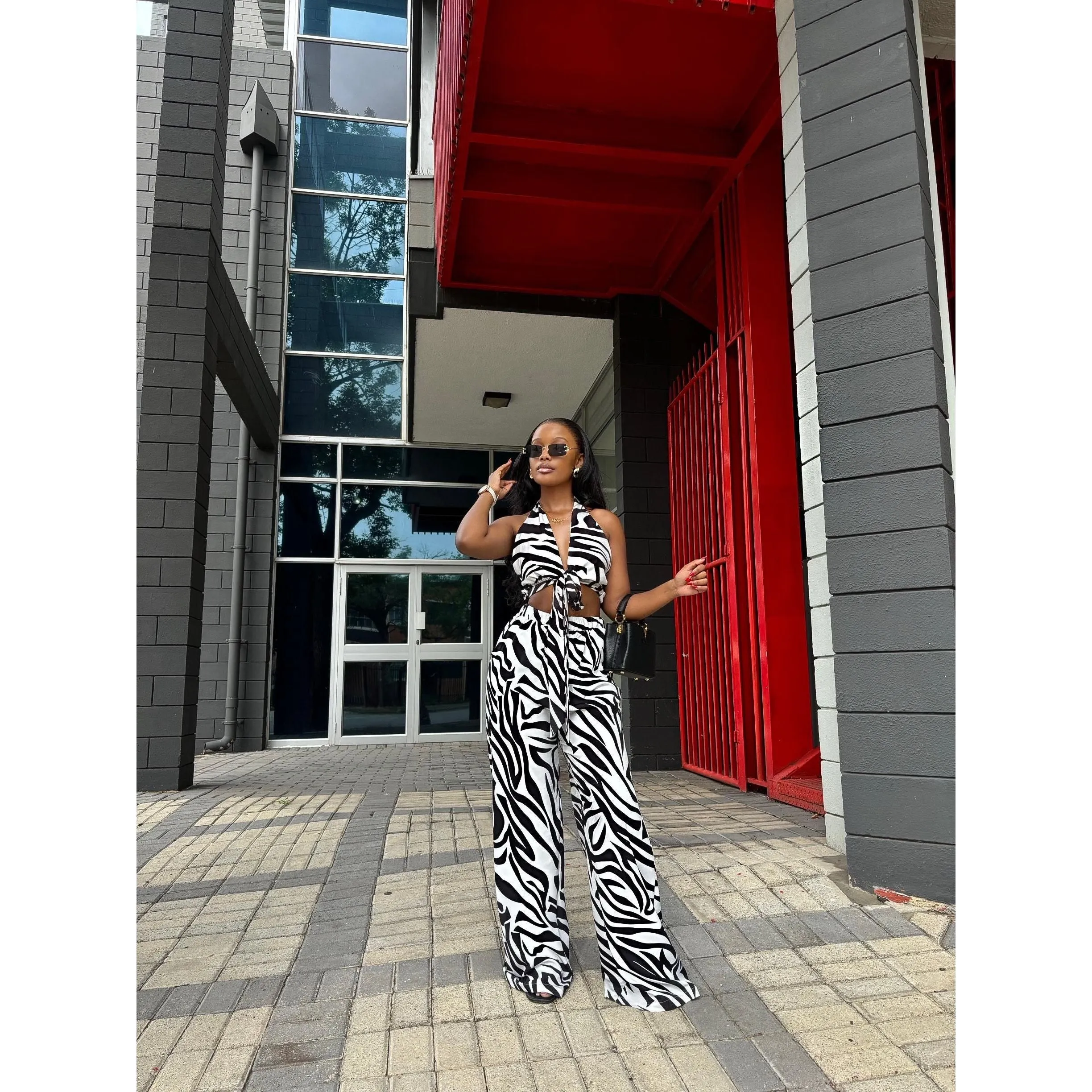 Sexy Summer Loose Women's Zebra Stripe Wide-Leg Pants