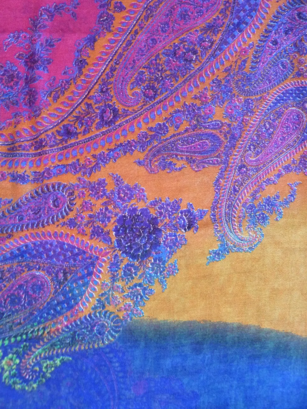 SHAWL SILK AND CASHMERE BRIGHT PAISLEY