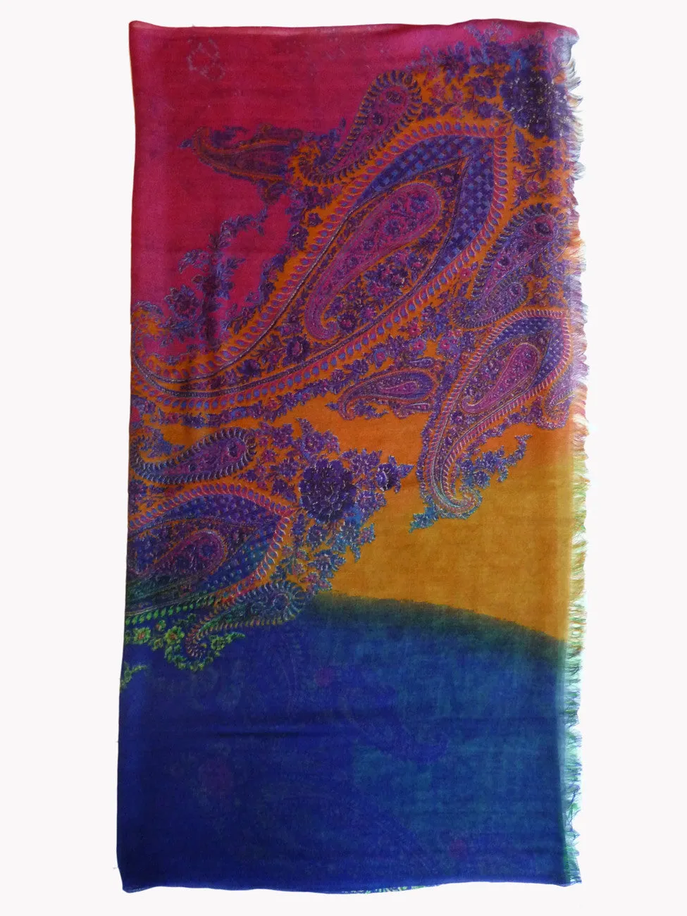 SHAWL SILK AND CASHMERE BRIGHT PAISLEY