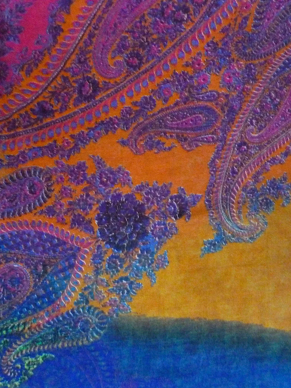 SHAWL SILK AND CASHMERE BRIGHT PAISLEY