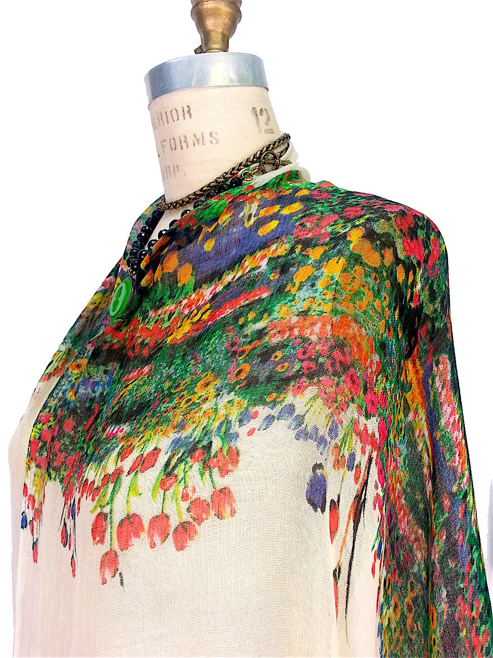 Shawl Silk And Cashmere Monet Floral