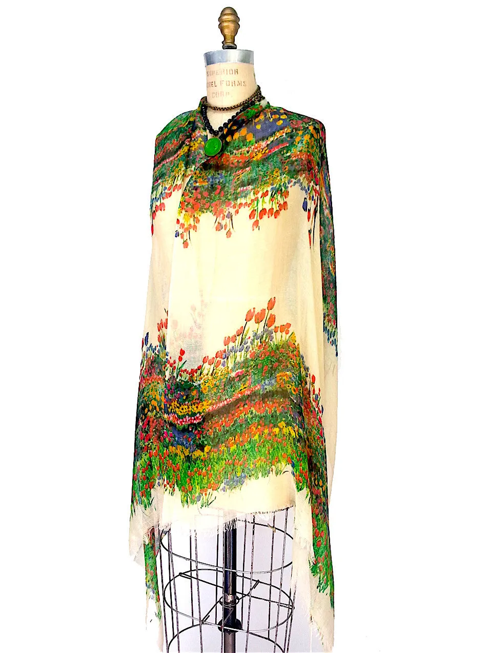 Shawl Silk And Cashmere Monet Floral