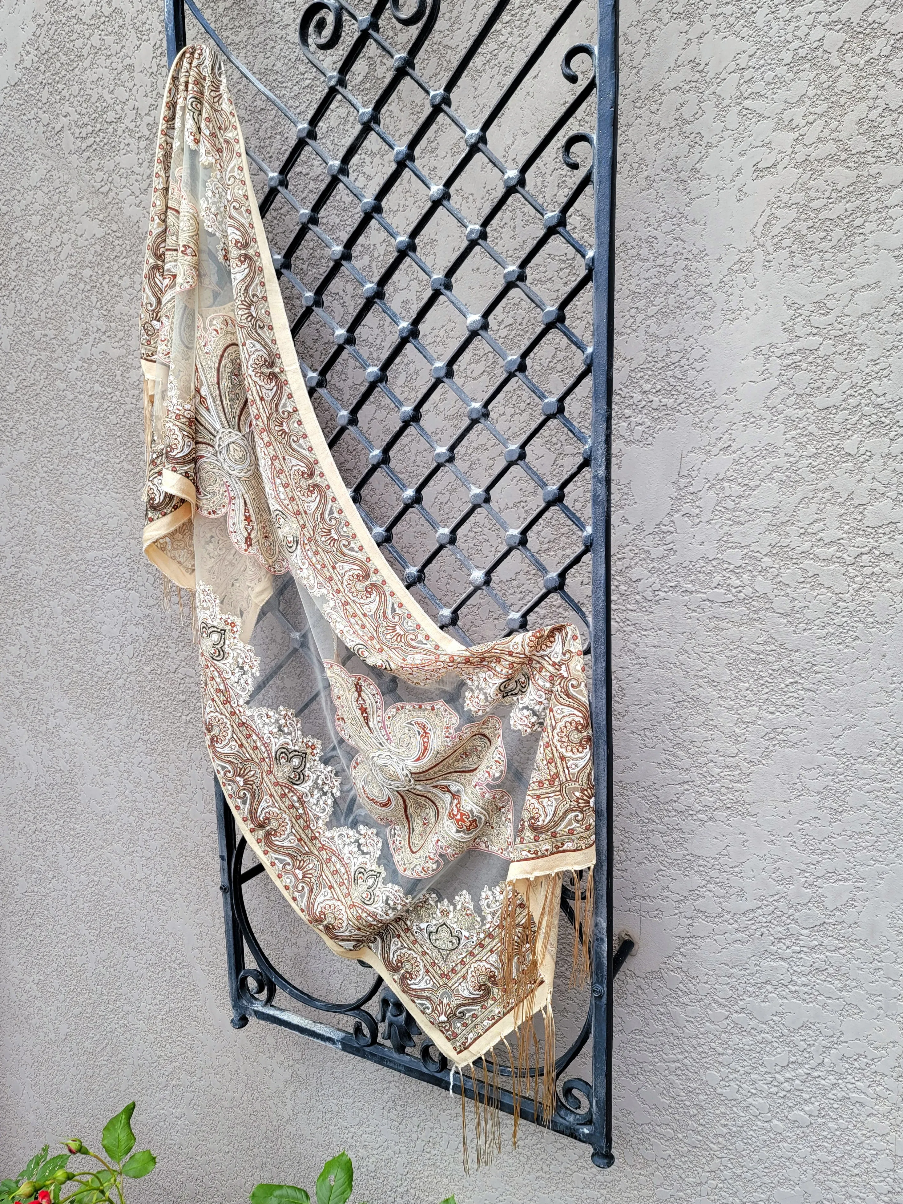 Sparkle Sheer Scarf Cream