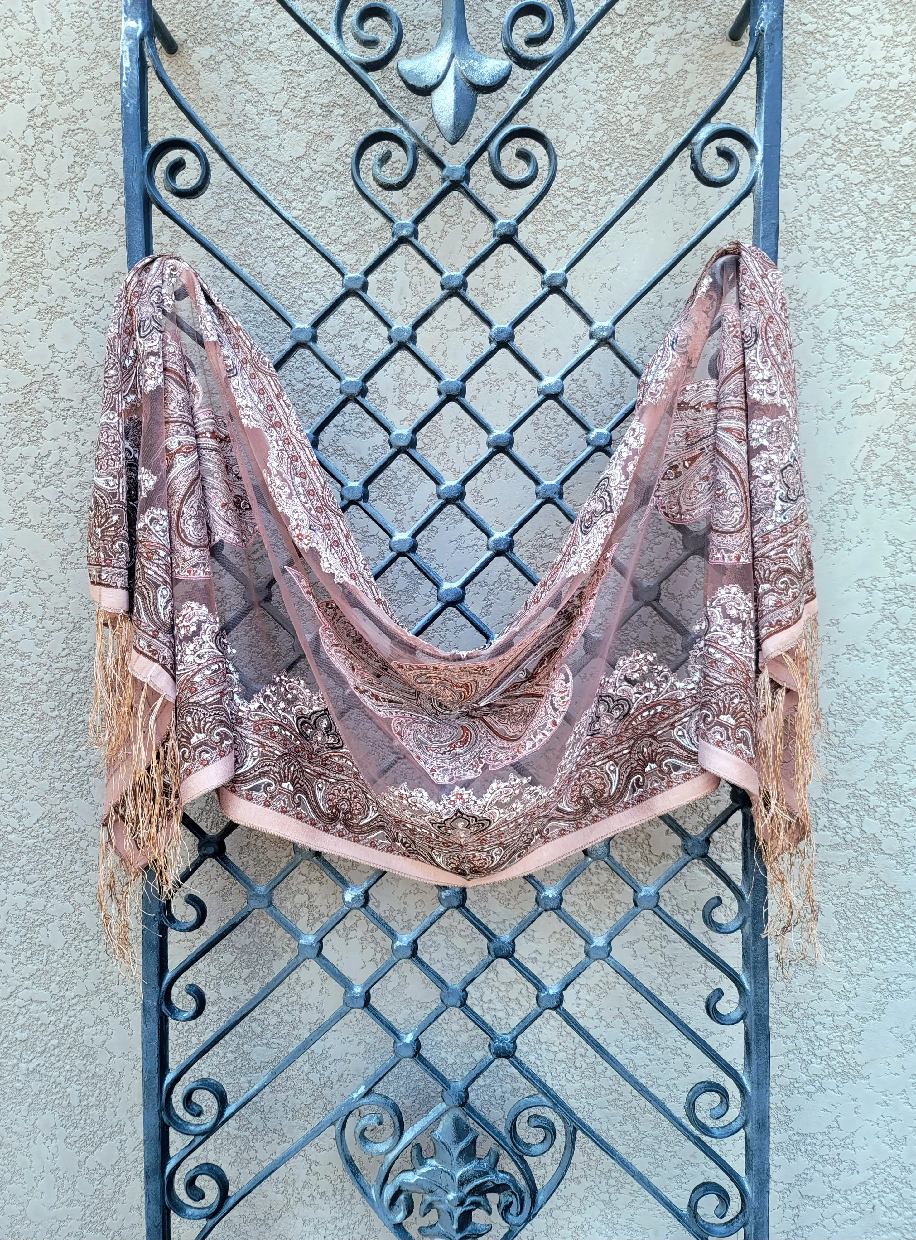 Sparkle Sheer Scarf Mocha