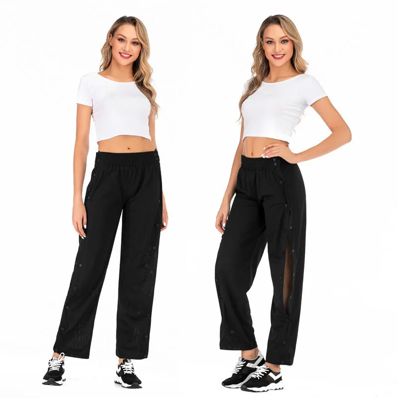 Sporty Loose Grid Wide Leg Pants