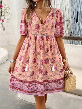 Sundress Women's Floral Boho Dress with Empire Waist