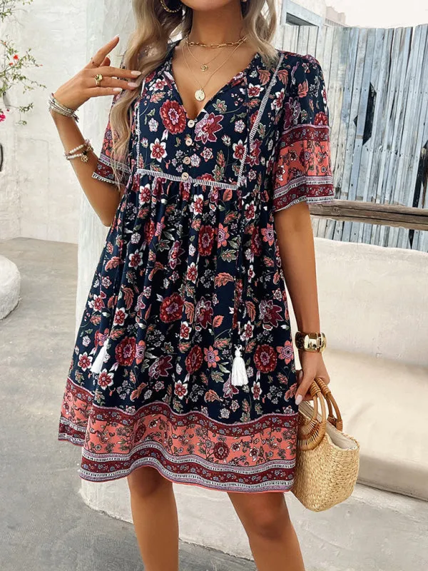 Sundress Women's Floral Boho Dress with Empire Waist